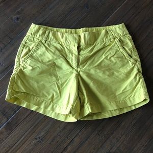 J. Crew size 8 yellow shorts
